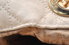 Authentic Christian Dior Diorissimo Cannage Hand Bag Leather White CD 5624I