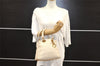 Authentic Christian Dior Diorissimo Cannage Hand Bag Leather White CD 5624I