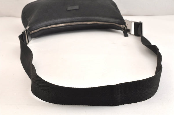 Authentic GUCCI Shoulder Cross Body Bag GG Canvas Leather 122790 Black 5624K
