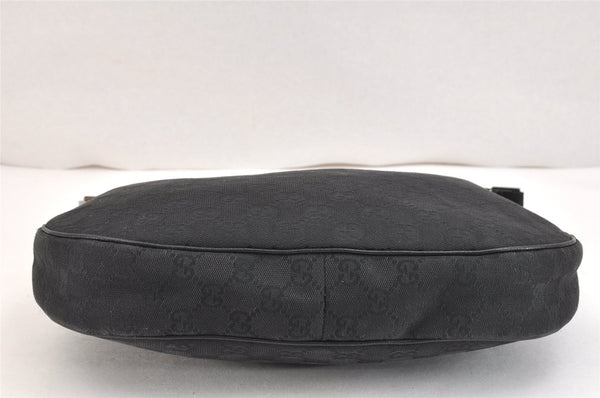 Authentic GUCCI Shoulder Cross Body Bag GG Canvas Leather 122790 Black 5624K