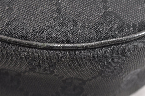 Authentic GUCCI Shoulder Cross Body Bag GG Canvas Leather 122790 Black 5624K