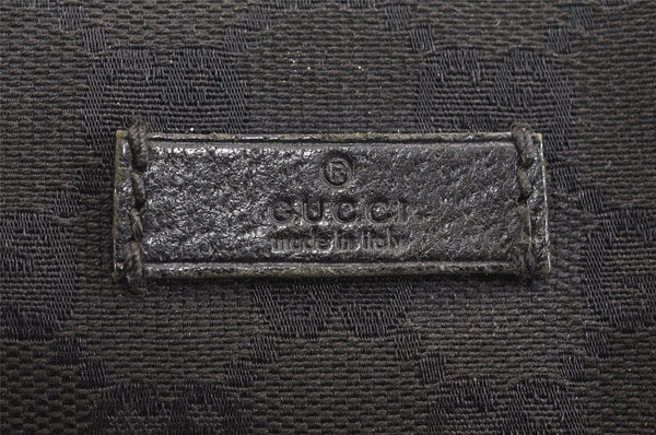 Authentic GUCCI Shoulder Cross Body Bag GG Canvas Leather 122790 Black 5624K