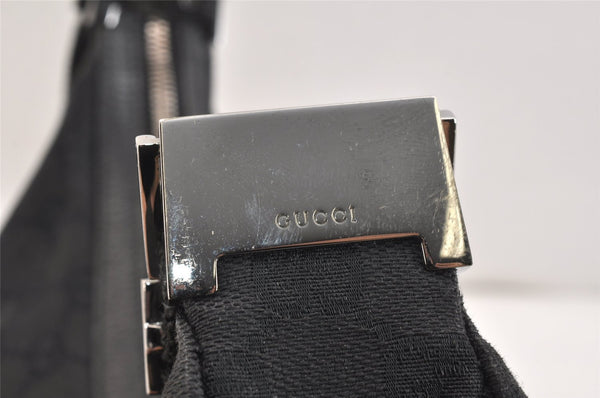 Authentic GUCCI Shoulder Cross Body Bag GG Canvas Leather 122790 Black 5624K