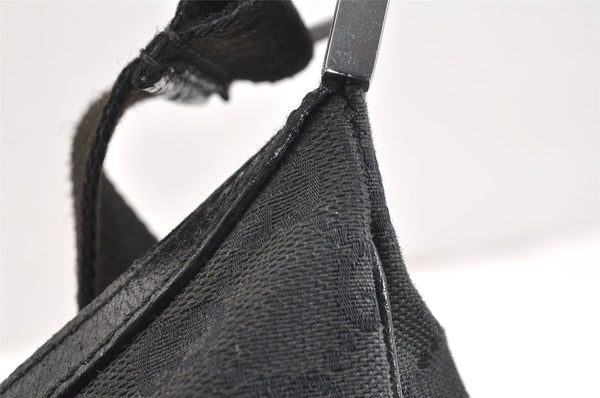 Authentic GUCCI Shoulder Cross Body Bag GG Canvas Leather 122790 Black 5624K