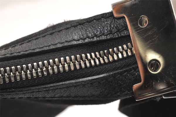 Authentic GUCCI Shoulder Cross Body Bag GG Canvas Leather 122790 Black 5624K