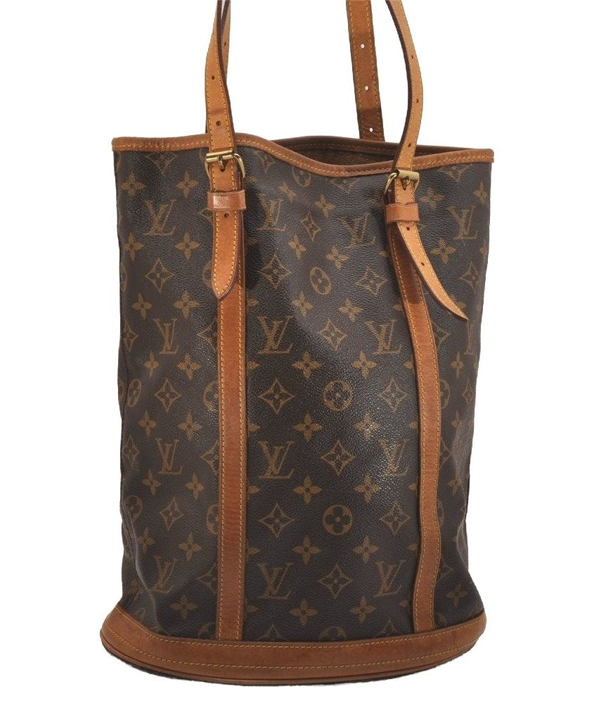 Authentic Louis Vuitton Monogram Bucket GM Shoulder Tote Bag M42236 Junk 5625J