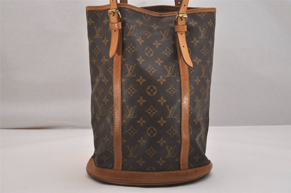 Authentic Louis Vuitton Monogram Bucket GM Shoulder Tote Bag M42236 Junk 5625J