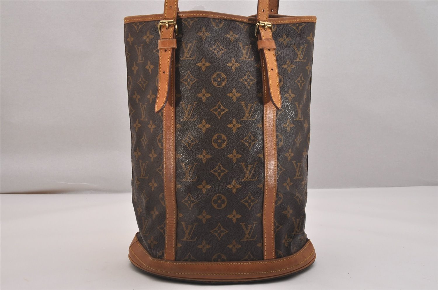 Authentic Louis Vuitton Monogram Bucket GM Shoulder Tote Bag M42236 Junk 5625J