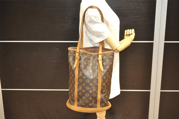 Authentic Louis Vuitton Monogram Bucket GM Shoulder Tote Bag M42236 Junk 5625J