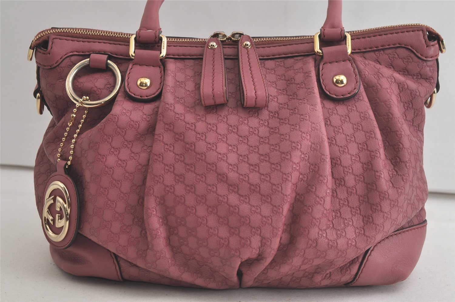 Authentic GUCCI Sukey Micro GG Guccissima Leather Tote Bag 247902 Pink 5625K