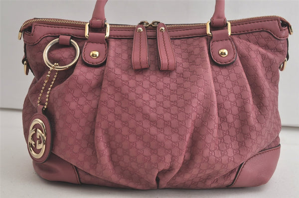Authentic GUCCI Sukey Micro GG Guccissima Leather Tote Bag 247902 Pink 5625K