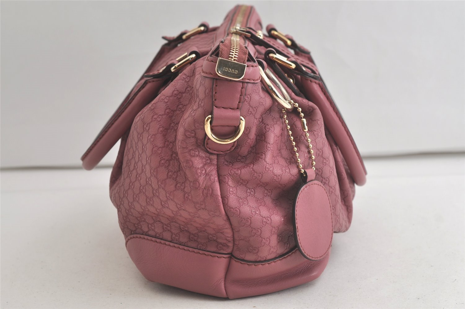 Authentic GUCCI Sukey Micro GG Guccissima Leather Tote Bag 247902 Pink 5625K