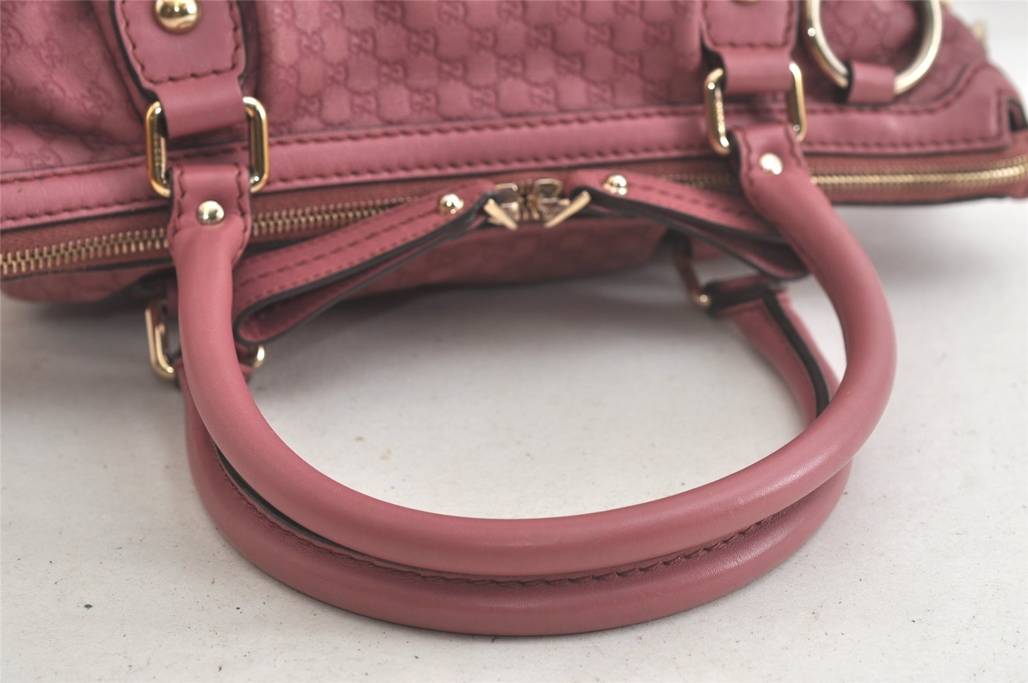 Authentic GUCCI Sukey Micro GG Guccissima Leather Tote Bag 247902 Pink 5625K