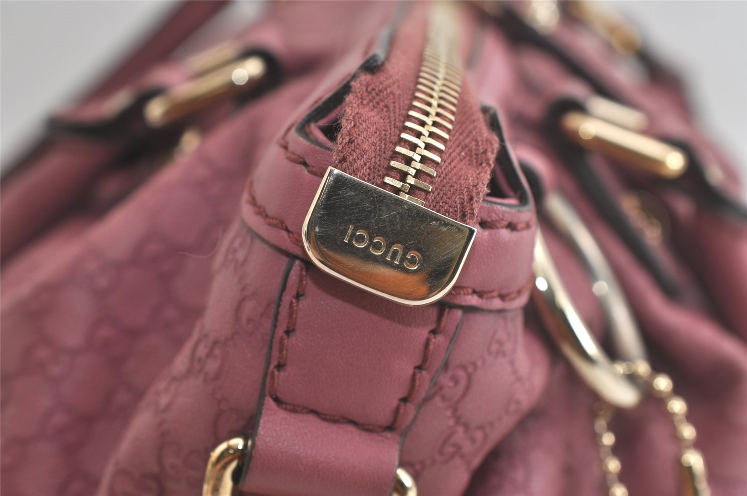 Authentic GUCCI Sukey Micro GG Guccissima Leather Tote Bag 247902 Pink 5625K