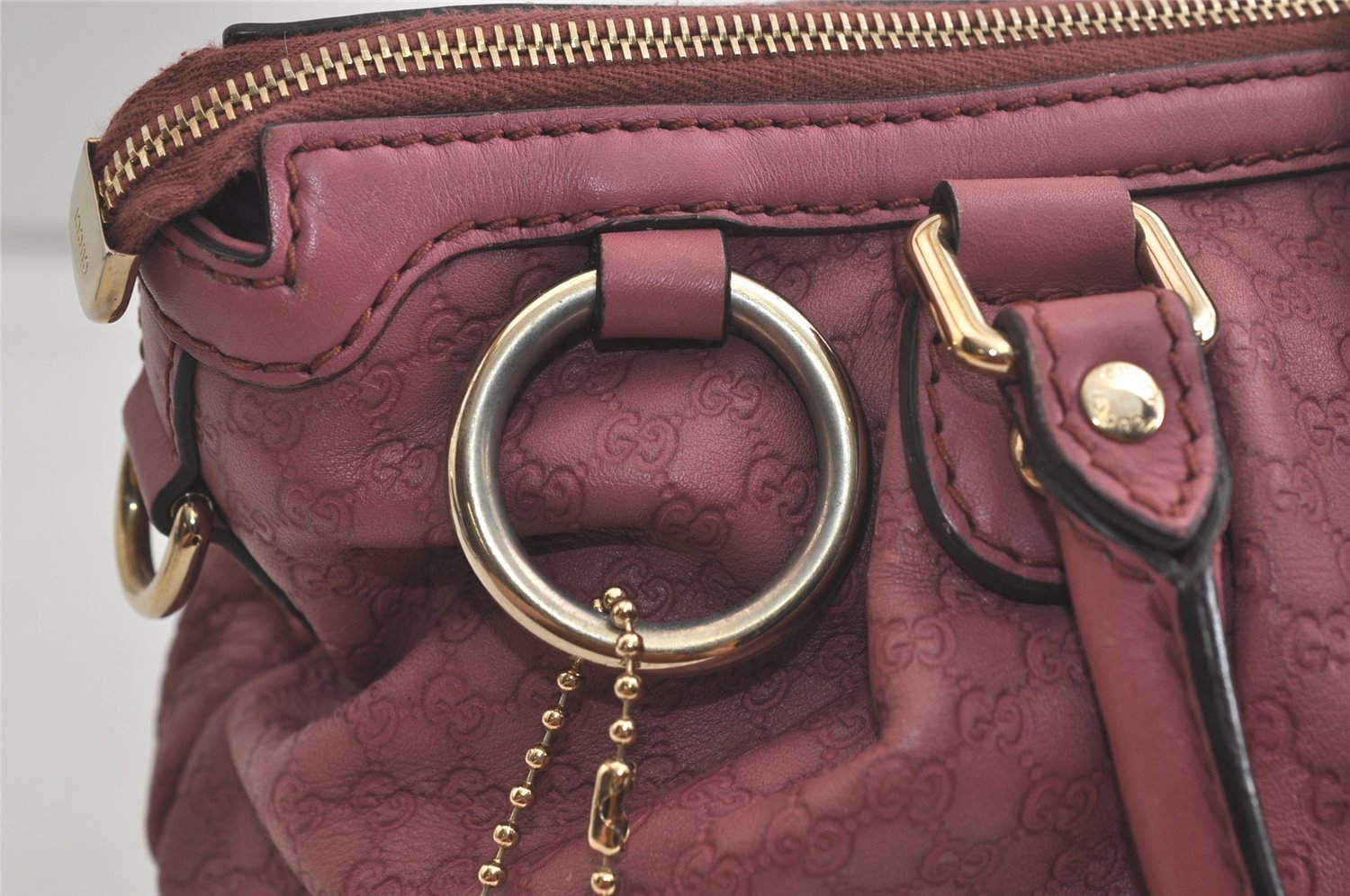 Authentic GUCCI Sukey Micro GG Guccissima Leather Tote Bag 247902 Pink 5625K