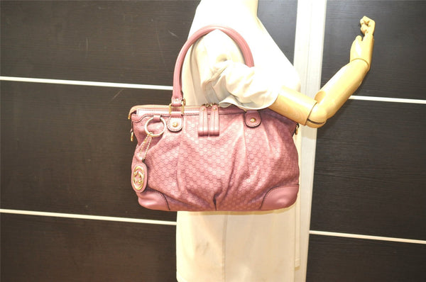 Authentic GUCCI Sukey Micro GG Guccissima Leather Tote Bag 247902 Pink 5625K