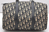 Authentic Christian Dior Trotter Hand Boston Bag Purse Canvas Leather Blue 5626K