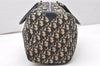 Authentic Christian Dior Trotter Hand Boston Bag Purse Canvas Leather Blue 5626K