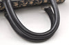 Authentic Christian Dior Trotter Hand Boston Bag Purse Canvas Leather Blue 5626K