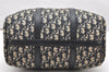 Authentic Christian Dior Trotter Hand Boston Bag Purse Canvas Leather Blue 5626K