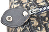 Authentic Christian Dior Trotter Hand Boston Bag Purse Canvas Leather Blue 5626K