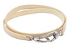Authentic Christian Dior Enamel Shoulder Strap White 35.6" CD 5627K