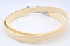 Authentic Christian Dior Enamel Shoulder Strap White 35.6" CD 5627K