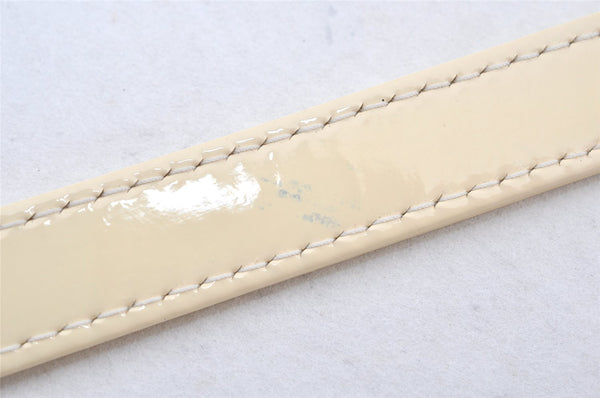 Authentic Christian Dior Enamel Shoulder Strap White 35.6" CD 5627K