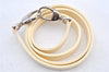 Authentic Christian Dior Enamel Shoulder Strap White 35.6" CD 5627K