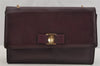 Authentic Salvatore Ferragamo Vara Ribbon Shoulder Bag Leather Purple SF 5629J