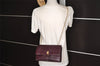 Authentic Salvatore Ferragamo Vara Ribbon Shoulder Bag Leather Purple SF 5629J