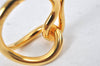 Authentic HERMES Scarf Ring Jumbo Circle Design Gold Tone Box 5629K