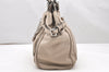 Authentic Chloe Vintage Paddington Leather Shoulder Tote Bag Beige 5630K