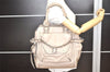 Authentic Chloe Vintage Paddington Leather Shoulder Tote Bag Beige 5630K