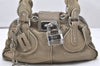 Authentic Chloe Paddington Vintage Leather Shoulder Hand Bag Beige 5631K