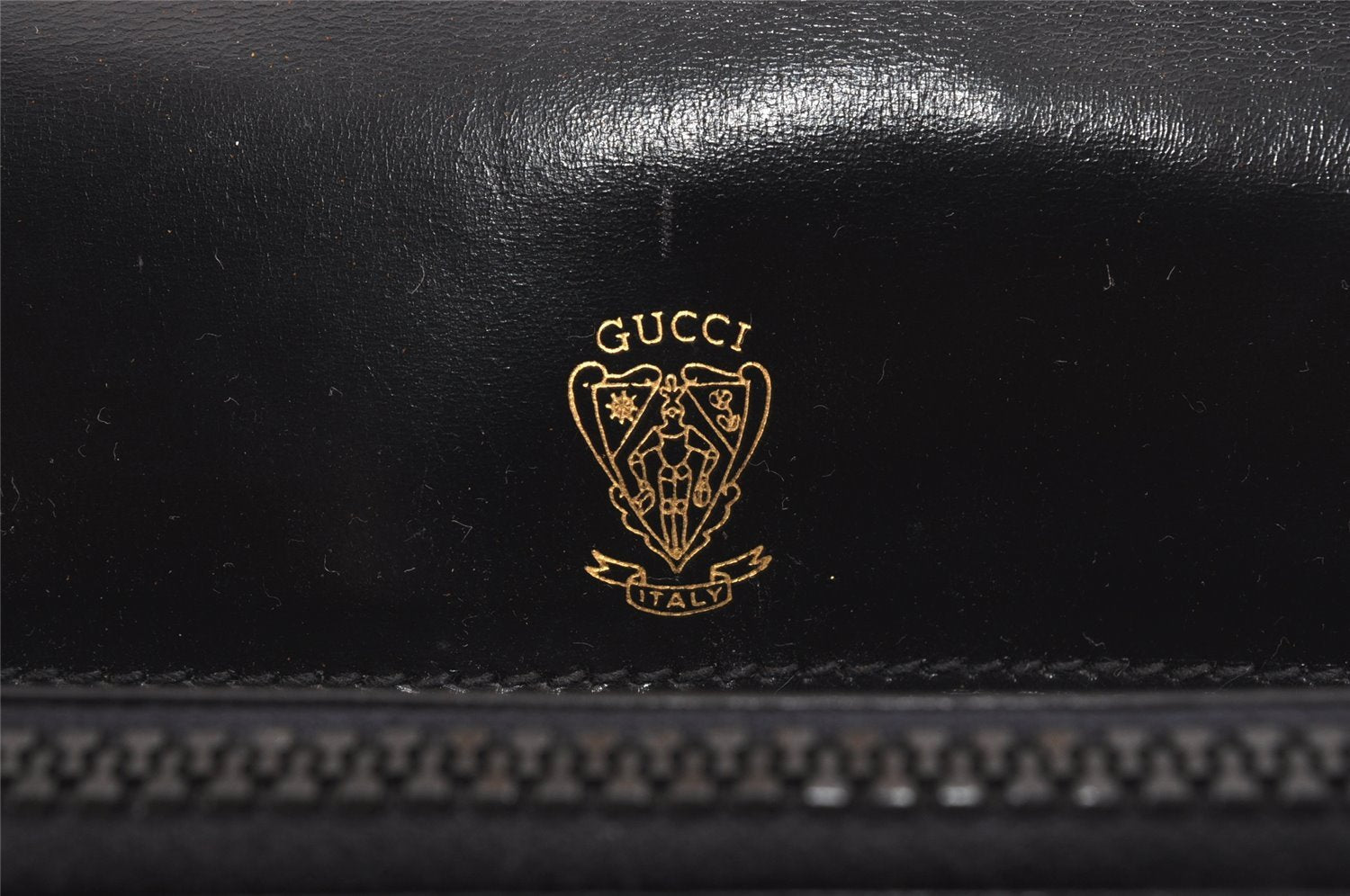 Authentic GUCCI Vintage Shoulder Hand Bag Purse Leather Black 5632I