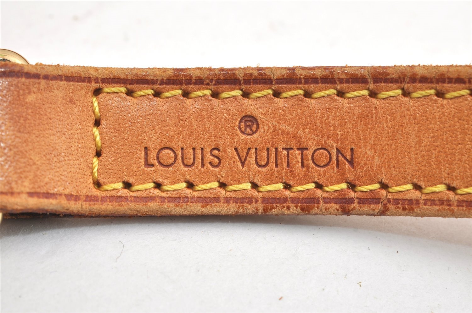 Authentic Louis Vuitton Leather Shoulder Strap Beige 39.4