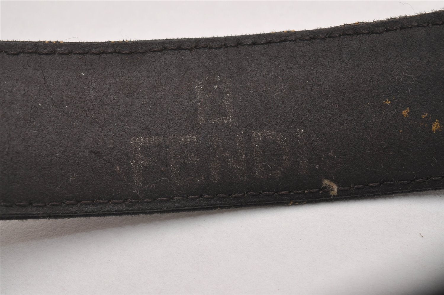 Authentic FENDI Vintage Zucca Belt Canvas Leather 25.2-29.1