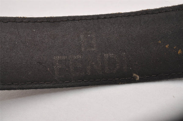 Authentic FENDI Vintage Zucca Belt Canvas Leather 25.2-29.1" Brown Black 5636I