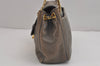 Authentic PRADA Vintage Leather Nappa Chain Shoulder Bag Purse Gray 5636J