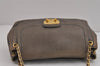 Authentic PRADA Vintage Leather Nappa Chain Shoulder Bag Purse Gray 5636J