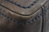 Authentic PRADA Vintage Leather Nappa Chain Shoulder Bag Purse Gray 5636J