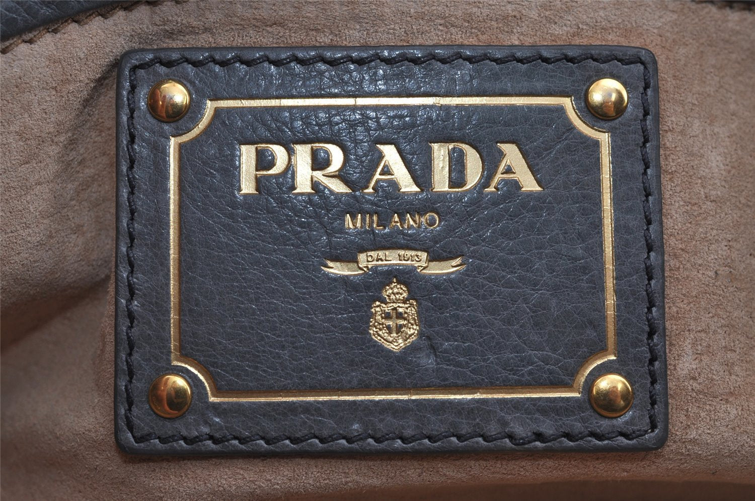 Authentic PRADA Vintage Leather Nappa Chain Shoulder Bag Purse Gray 5636J