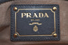 Authentic PRADA Vintage Leather Nappa Chain Shoulder Bag Purse Gray 5636J