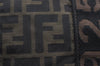 Authentic FENDI Zucca Vintage Tote Hand Bag Nylon Leather Brown Black 5638I