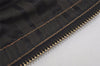 Authentic FENDI Zucca Clutch Hand Bag Purse Nylon Leather Brown Black 5639I