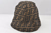 Authentic FENDI Vintage Zucca Bucket Hat Canvas Brown 5641K