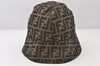 Authentic FENDI Vintage Zucca Bucket Hat Canvas Brown 5641K