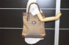 Authentic Burberrys Check Canvas Leather Shoulder Tote Bag Khaki Green 5648K