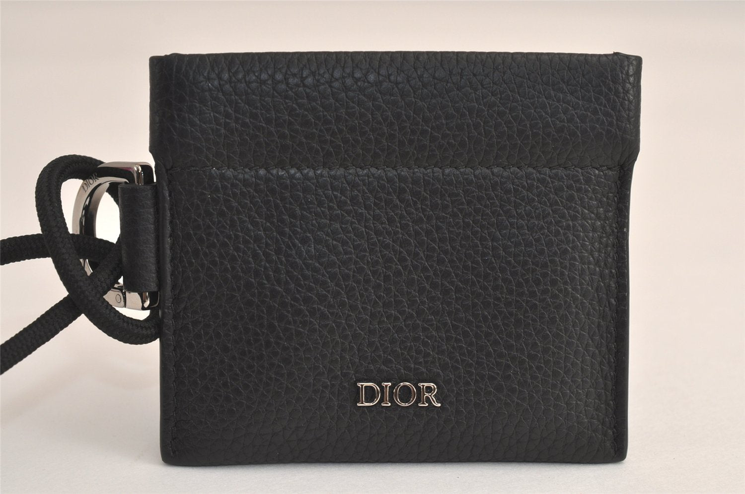 Authentic Christian Dior Shoulder Cross Coin Case Purse Leather Black CD 5648M